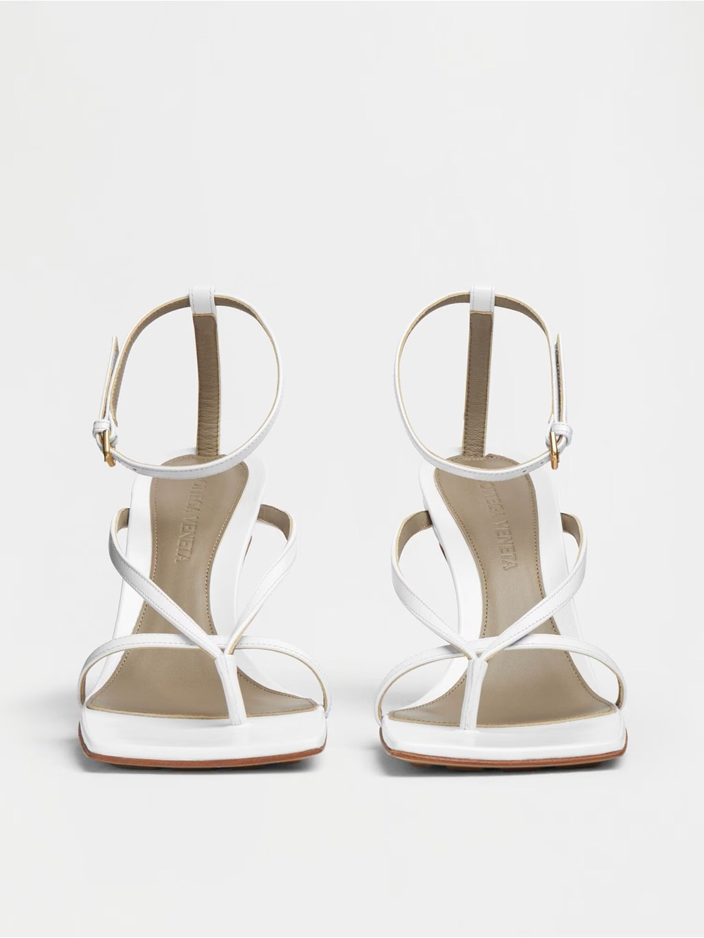 Bottega Veneta White Strap Stretch Sandals